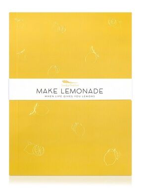 NWT Lucky Feather small Delightful Journal - Make Lemonade - Yellow Unlined